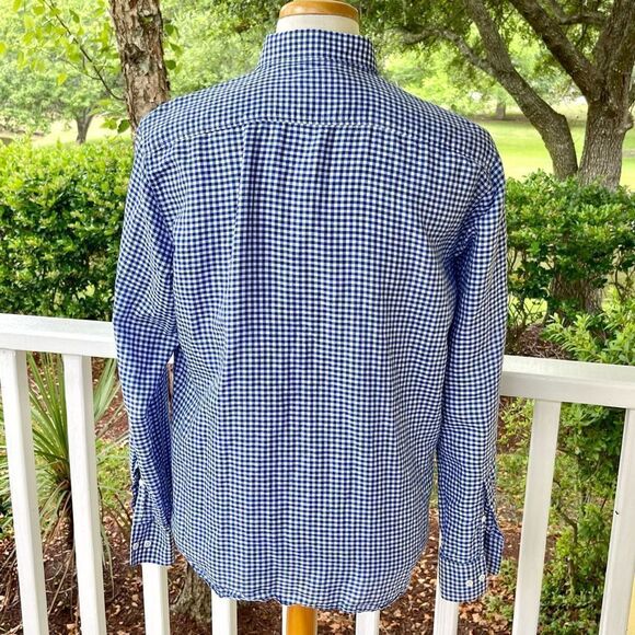 Patrick Assaraf Linen Blend Gingham Shirt. Size Large - Picture 4 of 7